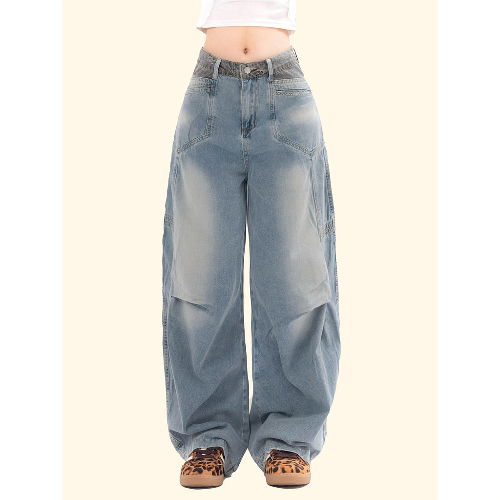 Fashionable Pleated Design Jeans For Women