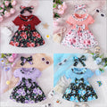 Girls' Printed Dress Headscarf Two-piece Set
