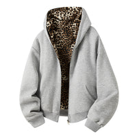 Stitching Leopard Print Double-sided Sweater