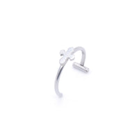 Stainless Steel Bar Heart Cross Lip Ring