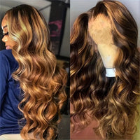 Piano Color Wig Front Lace Big Wave Curly Wig
