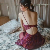 Sweet Butterfly Printed Hot Backless Deep V Plus Chest Pad Nightdress