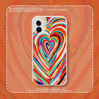 Colorful Heart Couple Phone Case Corner Shockproof Soft Cover Coque
