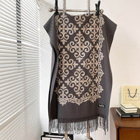 Textured Embroidered Scarf Winter All-matching Spring And Autumn Imitation Cashmere