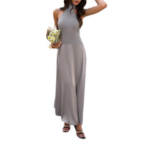 Summer Gray Satin Dress For Women