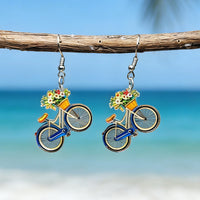 New Rose Sunflower Tulip Bicycle Earrings