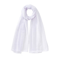 Women's Pure Color Pearl Chiffon Bubble Scarf Gauze Scarf