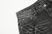 Worn Looking Washed-out Denim Shorts Men's Loose