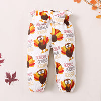 Knitted Romper Turkey Print Trousers