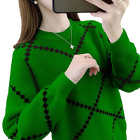Western Style Loose-fitting Pullover Round-neck Knitted Bottoming Shirt Top