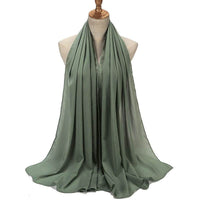 Natural Wrinkle Monochrome Chiffon Scarf Breathable Pleated Women's Toe Cap Scarf