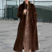 Fur Coat Women's Winter Large V High-end Elegant Mid-length Warm Show