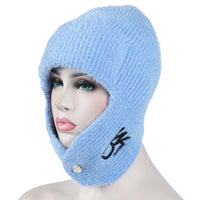 Women's Wool Knitted Ear Protection Hat Warm Pullover