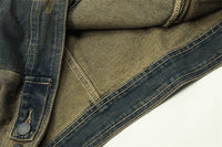 Loose Casual Wash Vintage Distressed Turn-down Collar Coat