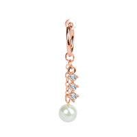Heart-shaped Zircon Ring Without Perforation Body Piercing Jewelry Titanium Steel Inlaid Pearl Navel Nail