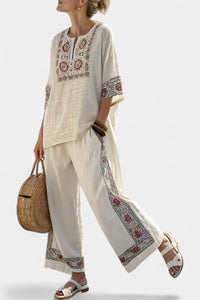 Plus-size Loose Casual Womens Beach Two-piece Set