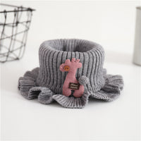 Pure Color Wool Knitted Cartoon Children's Scarf