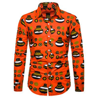 Men's Long-sleeved Shirt Ethnic Print Slim Fit