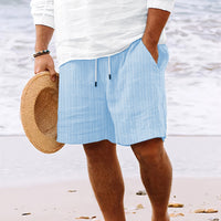 Stripe Print Shorts Summer Fashion Drawstring Sweatpants Casual Clothing For Men