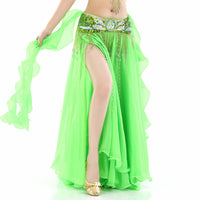 Chiffon Roll Leaf Double Slit Ear Skirt Belly Dance Dress