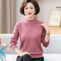 Mock Neck Sweater Mom's Fashionable Pullover Bottoming Shirt