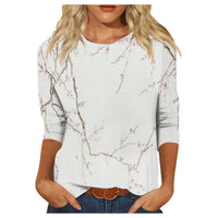 Round Neck Printed Casual Loose Long Sleeve