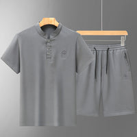 Summer Mid- To Older-Aged Men's Ice Silk Short-Sleeve Shirt