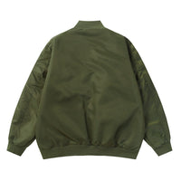 Baseball Uniform Badge Embroidery Sports Loose Casual Zip Coat