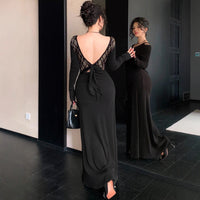 New Sexy Long-sleeve Dress Figure-flattering And Slimming Lace