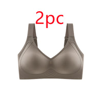 Traceless Plus Size Women's Big And Small Breast Holding Anti-sagging Full Cup Thin Push Up Sports Chest Cover