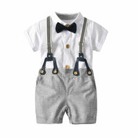 Baby Boy Gentleman Suit Summer New Romper Factory Sales European And American Boy's Romper Hat