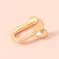 Personality Wind Love Piercing Heart-shaped False Nose Ring With Diamonds