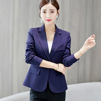 Korean Suit Slim Solid Color Long Sleeve Slimming Women's Coat