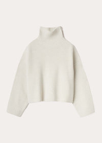 Women's Turtleneck Rib Drop Shoulder Loose Knitted Short