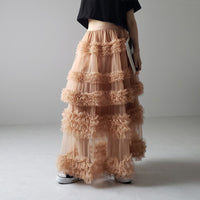 Three-layer Spliced Mesh Japanese-style Women's Skirt