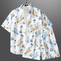 Short Sleeve Printed Shirt Summer Thin Suit