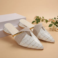 Womens Pointed-Toe Low-Heel Slippers For Outdoors Sexy Chic