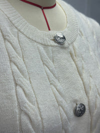 Women's Round Neck Twisted Knitted Sweater Coat