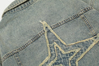 Men's Loose Hoodie Washed And Worn Lapel Denim Jacket Coat American Fashion