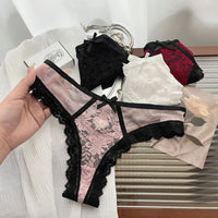 Female Cross Tie Hollow Mesh Breathable Thong