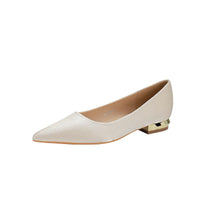 Womens Stylish Pointed-toe Chunky-heel Flats