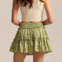 Women's High-waisted Elastic Waist Skirt With Lining