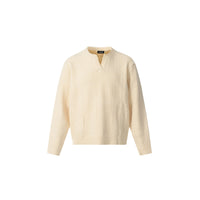 Loose Solid Color American Retro Twist Design Sweater For Women