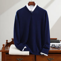 Men's Pure Cashmere Long-sleeved Knitted Base Sweater