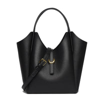 Genuine Leather Women's Large Capacity Hand Holding Bucket Bag