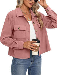 Short Corduroy Button Navel Jacket Short Coat Cross Border