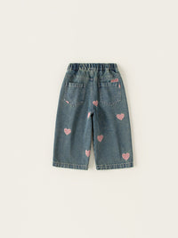 Girl's Love Jeans Wide-leg Straight Pants