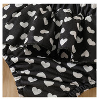 Letter Printed Round Neck Girls' Romper Father's Day Three-piece Suit