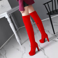 Thick-heeled High-heeled Frosted Waterproof Platform Over-the-knee Boots