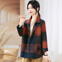 Fashionable Stylish Plaid Knitted Cardigan Coat